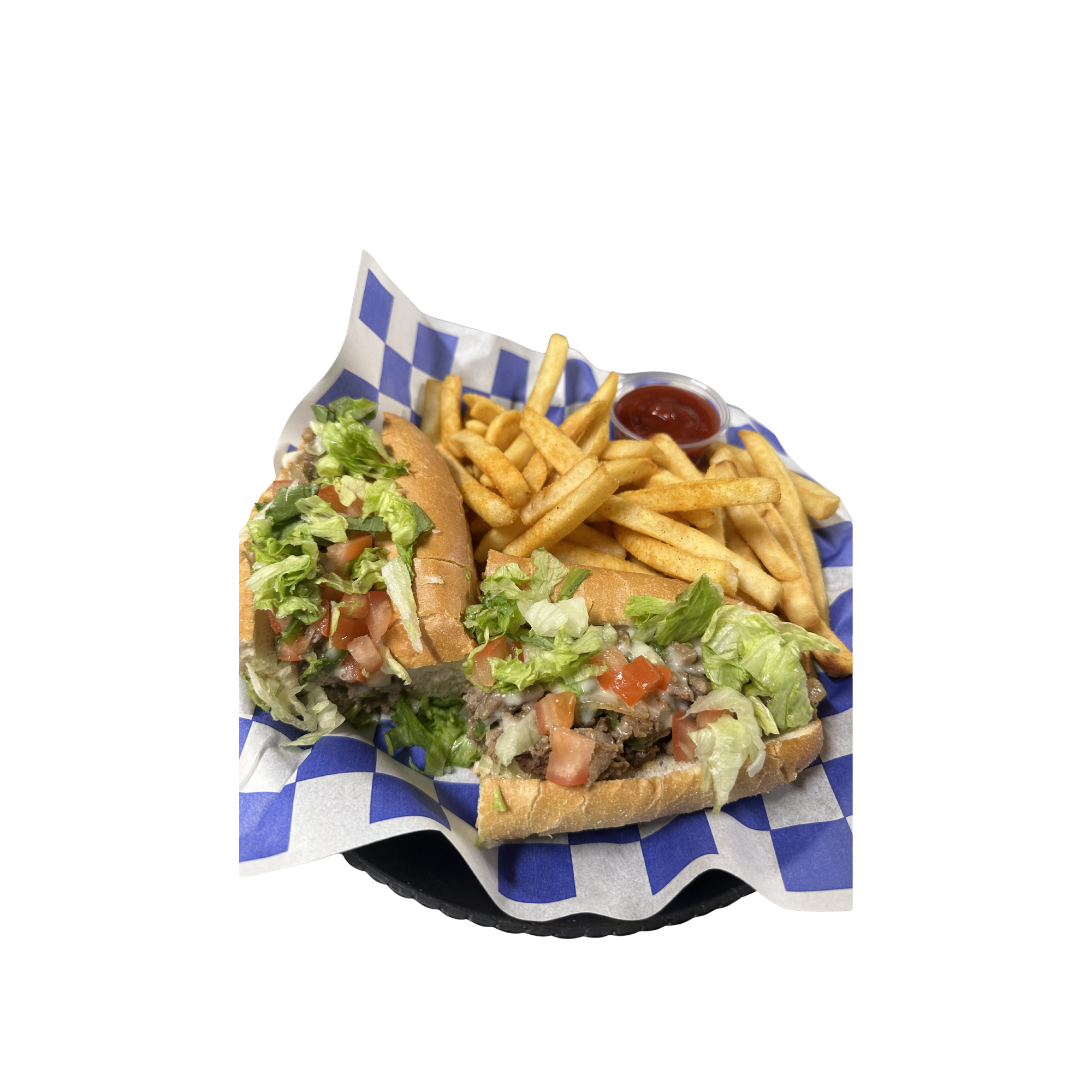 Milano's steak and cheese with fries